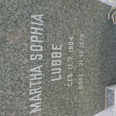 LUBBE Jan Hendrik 1903-1973 &amp; Martha Sophia 1904-1978