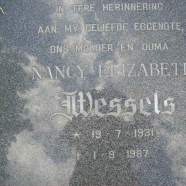 WESSELS Nancy Elizabeth 1931-1987