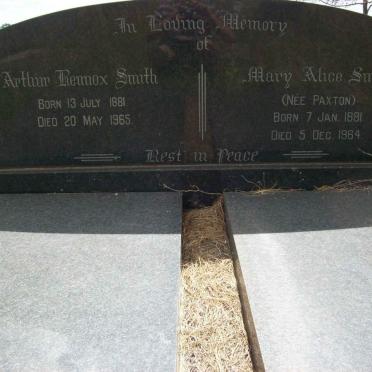 SMITH Arthur Rennox 1881-1965 &amp; Mary Alice PAXTON 1881-1964