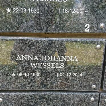 WESSELS Hendrik Jacobus 1930-2014 &amp; Anna Johanna 1930-2014