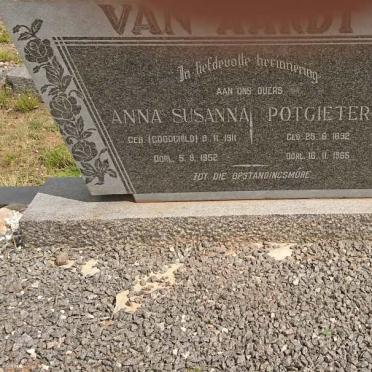 AARDT Potgieter, van 1892-1965 &amp; Anna Susanna GOODCHILD 1911-1952