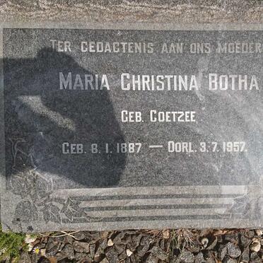 BOTHA Maria Christina nee COETZEE 1887-1957