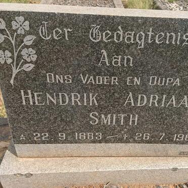 SMITH Hendrik Adriaan 1883-1965
