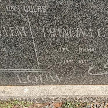 LOUW Schalk Willem 1873-1963 &amp; Francina C.E. BOTHMA 1887-1961