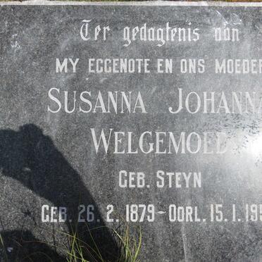 WELGEMOED Susanna Johanna nee STEYN 1879-1952