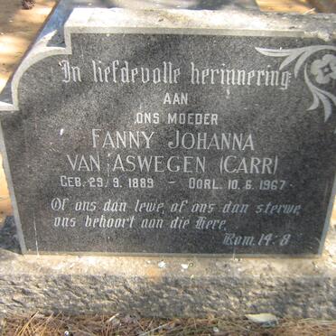 ASWEGEN Fanny Johanna, van nee CARR 1889-1967