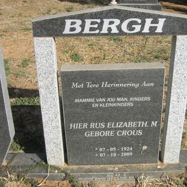 BERGH Elizabeth M. nee CROUS 1924-2009