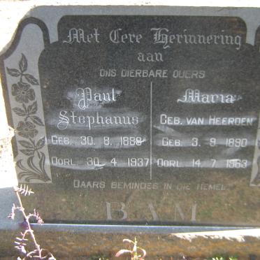 BAM Paul Stephanus 188?-1937 &amp; Maria VAN HEERDEN 1890-1963
