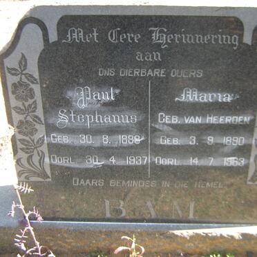 BAM Paul Stephanus 188?-1937 &amp; Maria VAN HEERDEN 1890-1963