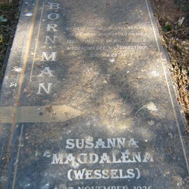 BORNMAN Susanna Magdalena nee WESSELS 1936-2013