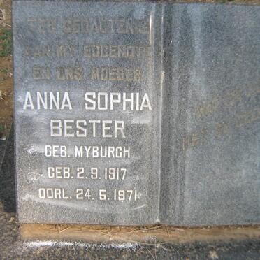 BESTER Anna Sophia nee MYBURGH 1917-1971