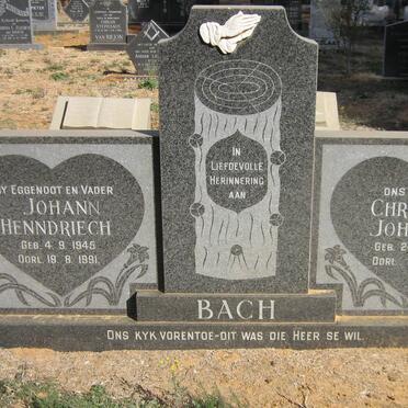 BACH Johannes Henndriech 1945-1991 &amp; Christina Johanna 1952-