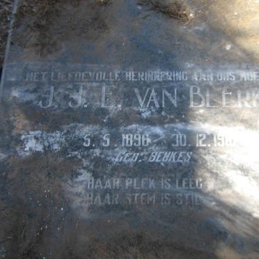 BLERK J.J.E., van nee BEUKES 1896-198?