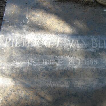 BLERK Pieter G.L., van 1892-1969