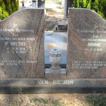 BILJON P. Wessel, van 1934-2002 &amp; Minnie 1934-