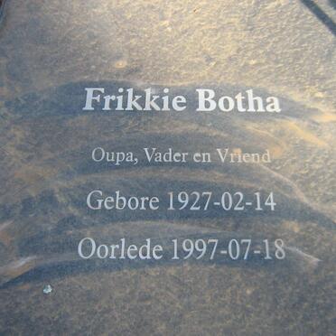 BOTHA Frikkie 1927-1997 &amp; Truia 1928-2010