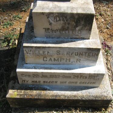 CAMPHER Willem Serfontein 1937-1938