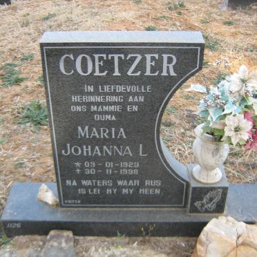 COETZER Maria Johanna L. 1929-1998