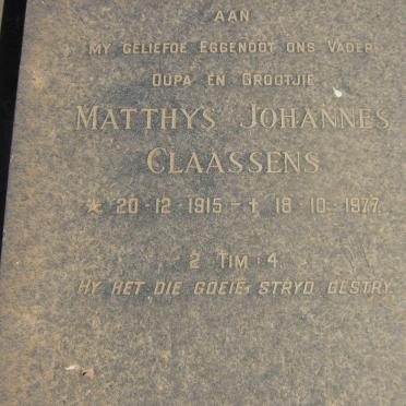CLAASSENS Matthys Johannes 1915-1977