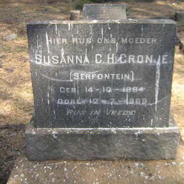 CRONJÉ Susanna C.H. nee SERFONTEIN 1884-1969