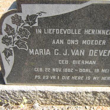 DEVENTER Maria C.J., van nee BIERMAN 1882-1960