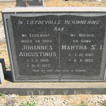 DREYER Johannes Augustinus 1900-1973 &amp; Martha S.I. 1903-1993