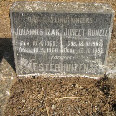 ESTERHUIZEN Johannes Izak 1960-1960 :: ESTERHUIZEN Juneet Runell 1962-1962