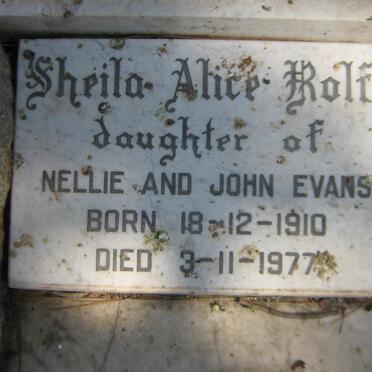 ROLFE Sheila Alice nee EVANS 1910-1977