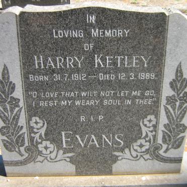 EVANS Harry Ketley 1912-1989