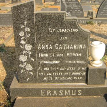 ERASMUS Anna Catharina nee STRÖH 1902-1994