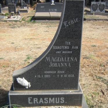 ERASMUS Magdalena Johanna nee KRIEK 1905-1978