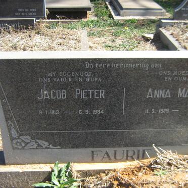 FAURIE Jacob Pieter 1913-1984 &amp; Anna Maria 1929-