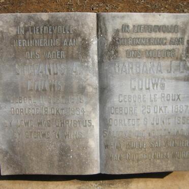 GOUWS Stefanus A. 1879-1934 &amp; Barbara J.C. LE ROUX 1887-1956