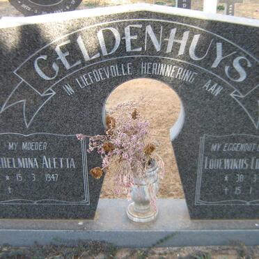 GELDENHUYS Lodewikus Christoffel 1942-1997 &amp; Wilhelmina Aletta 1947-