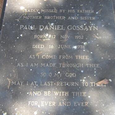 GOSSAYN Daniel Gossen 1924-2003 :: GOSSAYN Paul Daniel 1952-1978