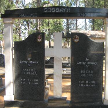 GOSSAYN Peter Moses 1930-2017 &amp; Salime Thelma 1942-2002