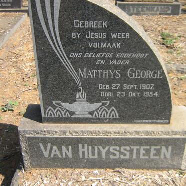 HUYSSTEEN Matthys George, van 1907-1954