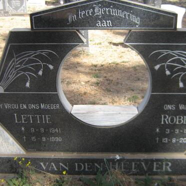 HEEVER Robey, van den 1937-2006 &amp; Lettie 1941-1990