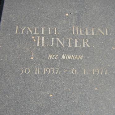HUNTER Lynette Helene nee NINHAM 1937-1977