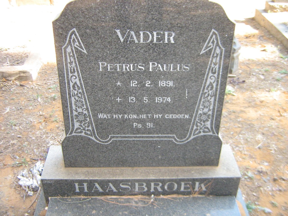 HAASBROEK Petrus Paulus 1891-1974