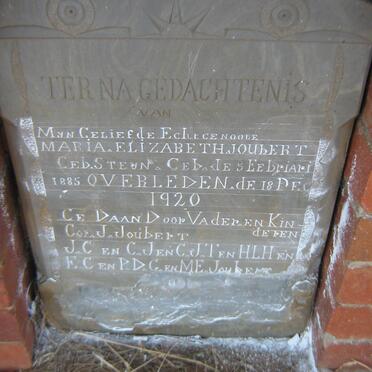 JOUBERT Maria Elizabeth nee STEYN 1885-1920