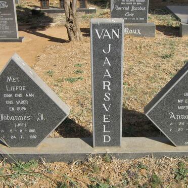 JAARSVELD Johannes J., van 1910-1997 &amp; Anna M.S. 1910-1995