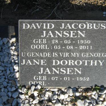 JANSEN David Jacobus 1950-2011 &amp; Jane Dorothy 1952-