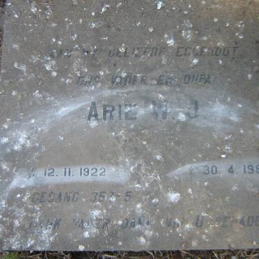 JANSEN Arrie W. J. 1922-1983 &amp; Anna S. SMITH 1921-