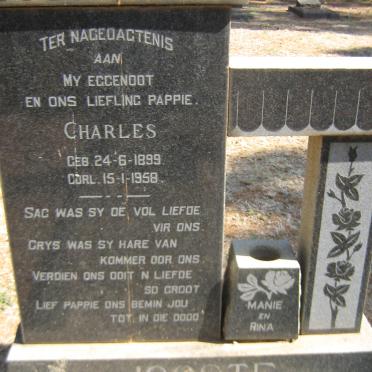 JOOSTE Charles 1899-1958 &amp; Aletta Sophia nee VOSTER 1904-1987