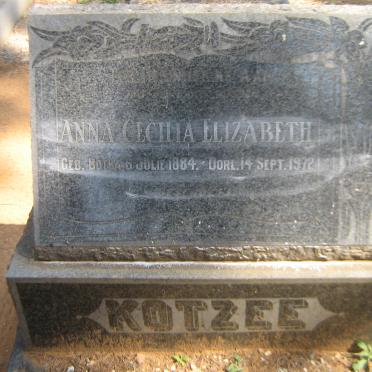 KOTZEE Anna Cecilia Elizabeth nee BOTHA 1884-1972