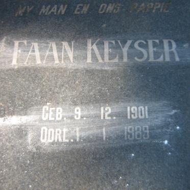 KEYSER Faan 1901-1989
