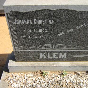KLEM Johanna Christina 1903-1977