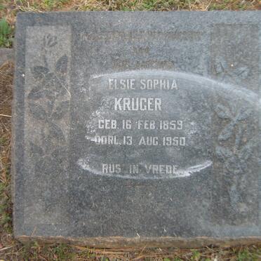 KRUGER Elsie Sophia 1859-1950