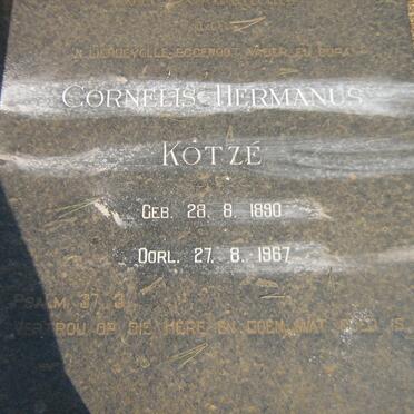 KOTZE Cornelis Hermanus 1890-1967